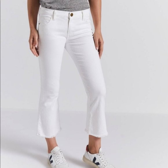 Current/Elliott The Cropped Flip Flop White Jean - Picture 4 of 5
